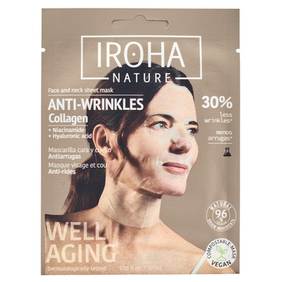 Iroha Nature - Anti-Aging-Gesichtsmaske Und Halsmaske Mit Kollagen | Strafft Und