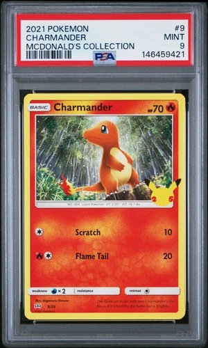 2021 POKEMON MCDONALD'S COLLECTION #9 CHARMANDER PSA 9