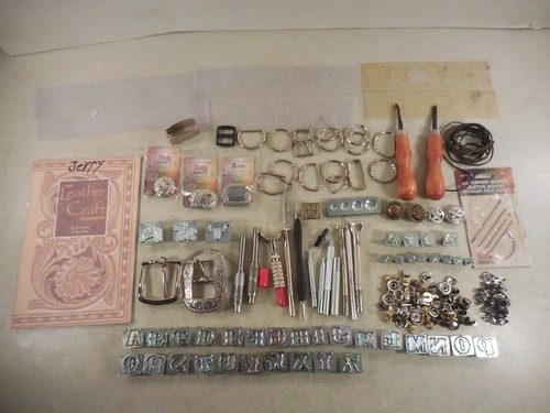 Large Lot of Leather Craft Stamps Tools Caftool* Tandy Buckles Accessories + LA9