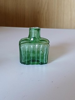 Old Light Green Glass Shear Lip Glass Ink Bottle
