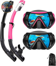 Snorkeling Gear for Adults, Dry Snorkel Mask Set, Scuba Diving Snorkle Mask Set