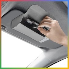 Sunglasses Holder for Car Sun Visor, Leather Auto Eyeglasses Storage Case with H