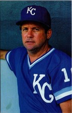 Dick Howser Kansas City Royals Manager Baseball Postcard 1980s Coral-Lee