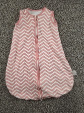 Yoofoss Baby Sz 0-6M Sleep Sack Pink White Chevron Print Girls