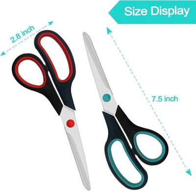 Scissors, 2 Pack 7.5 inch Scissors for Office and Home, Scissors All Purpose ...