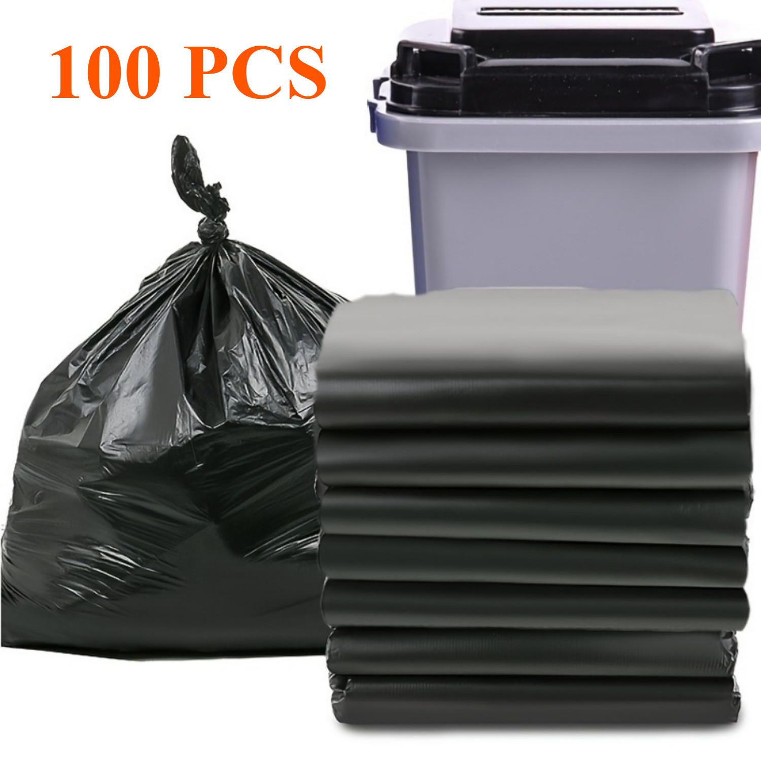 Heavy Duty 30 Gallon Black Trash Bags 100 Count 31x35 Inch Garbage Can Liners