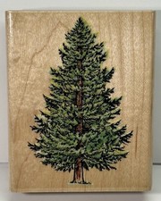 Rubber Stampede PINE TREE Wood Mount Rubber Stamp