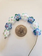 Lampwork Beautiful Flower  Glass Beads Lot Of 8 PC (A9)