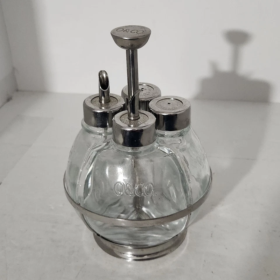 4er Set Oliviers & Co Küchenöl Caddy Flaschen Öl, Essig, Salz Pfefferstreuer