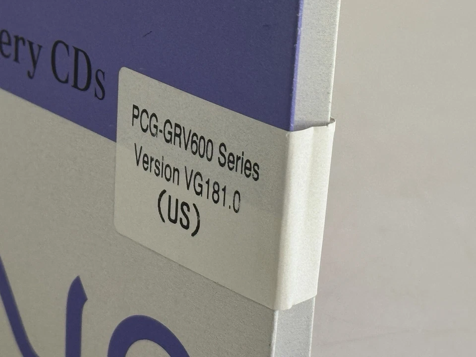 CDs de recuperação Sony VAIO PCG-GRV600 VG181.0 EUA — novo em folha lacrado - Imagem 3 de 4