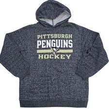 Pittsburgh Penguins Hockey Hoodie Youth Large Grey NHL Official Licensed