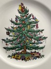 Vintage 1989 Spode Christmas Tree Plate 50th Anniversary Green Ribbon Rim 8” — photo 2