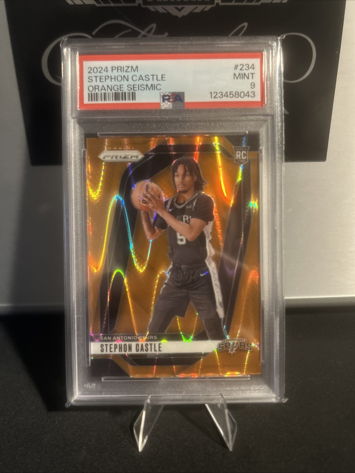 2024-25 Panini Prizm Stephon Castle #234 Orange Seismic Prizm /199 (RC)