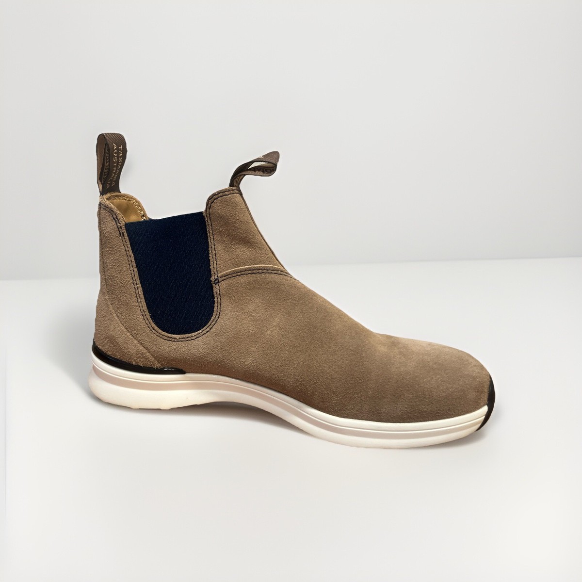 Blundstone Chelsea Tan/Navy Suede Leather Men display picture 2