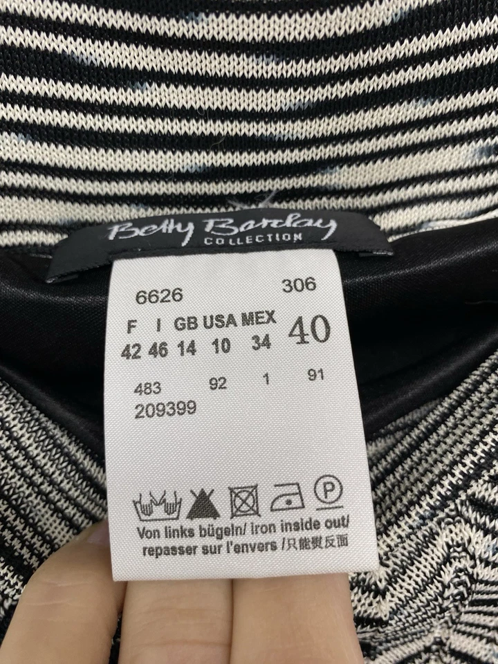 Vintage Betty Barclay Black & White Crochet Lined Skirt Size 14 PK - Image 3 of 4