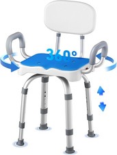 Swive Shower Chair with Arms and Back, 550 lbs Heavy-Duty Shower Chair
