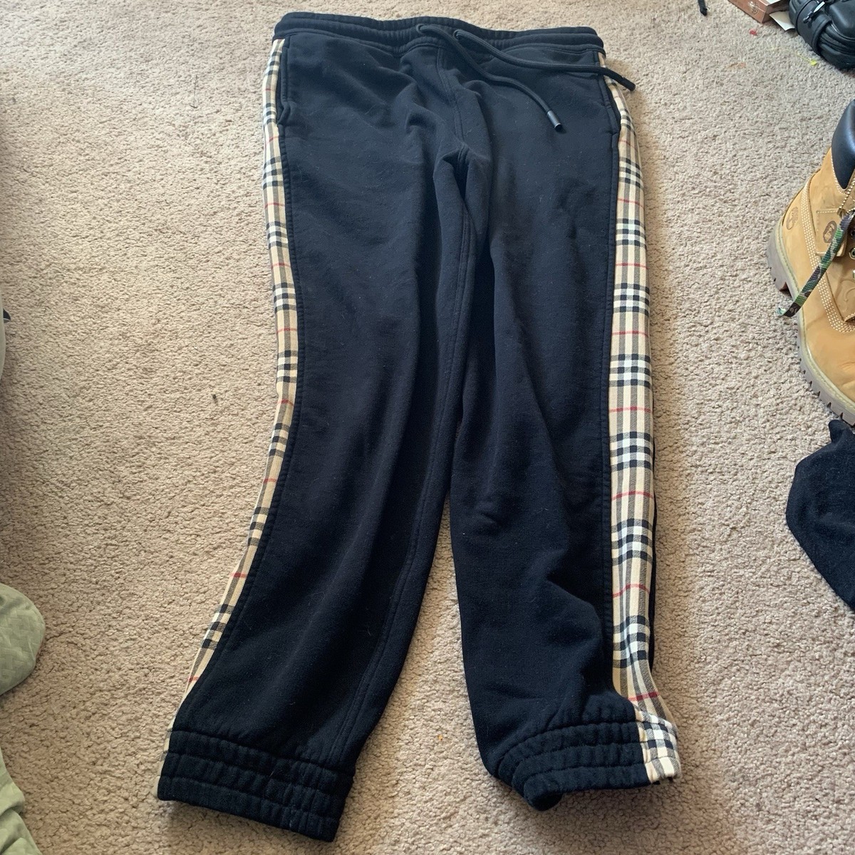 Burberry Nova Check Sweat Pants track jogging pants joggers black