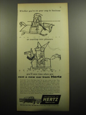 1957 Hertz Rent a Car Ad - Whether you're on your way to business