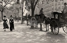 Cab stand at Madison Square NYC NY New York c1900 RPPC Photo Postcard COPY