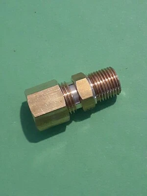 Brass Compression Union 1/8" Npt Male Thread - 1/4 Od Tube Hf-684225 - image 1 of 2