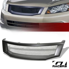 For 2008-2010 Accord 4 Door Matte Black Aluminum Mesh Front Bumper Grille Guard
