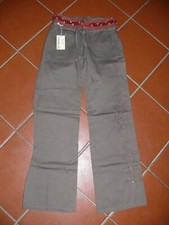 PA PERSONAL AFFAIRS gerade Hose Freizeithose mit Stickerei BRITNEY khaki 34 NEU