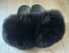REAL FUR SANDALS, SZ 7