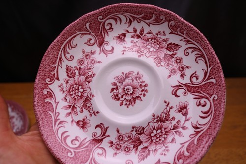 J & G Meakin Royal Staffordshire Avondale Pink Set of 3 SAUCERS - Picture 5 of 9