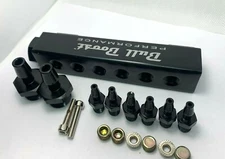 BLACK 1/8" NPT 6 Port Vacuum Manifold Kit fit Turbo Boost Intake Manifold |BOOST