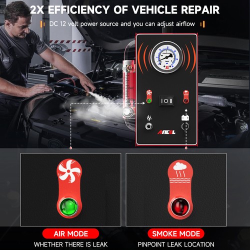 ANCEL S300 Lite Car EVAP Smoke Machine Vacuum/Pipe Leak Test Diagnostic Tool Kit - Picture 9 of 17