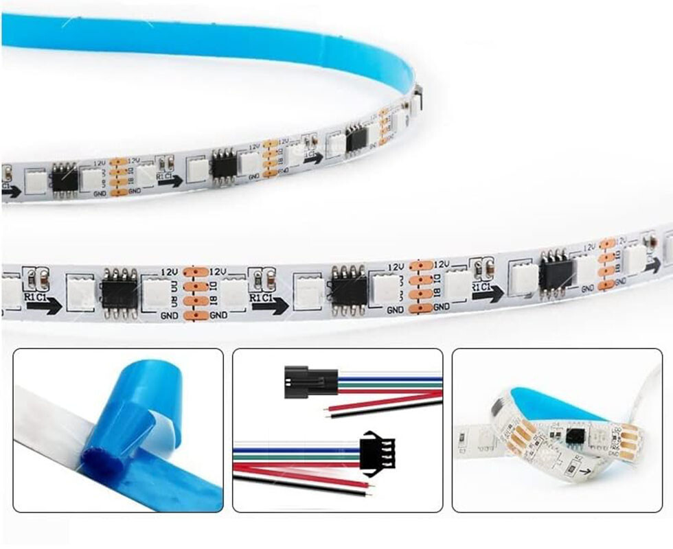 MT16703 Pixel Addressable RGB Full Color LED Light Strip 12V 4Pin