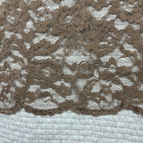 Soft Lace Sewing Fabric Scalloped Edge Nude-Brown 146cm x 79cm Dress Making - Picture 4 of 6