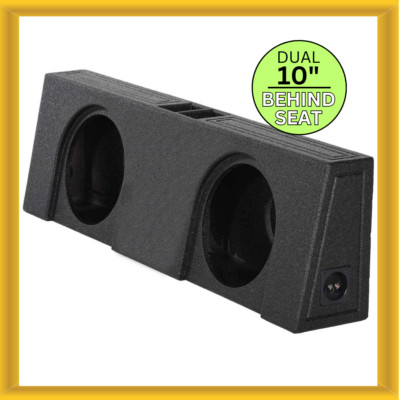 QPower QBTRUCK210V Dual 10 Inch Ported Empty Car Woofer Enclosure Behind Seat