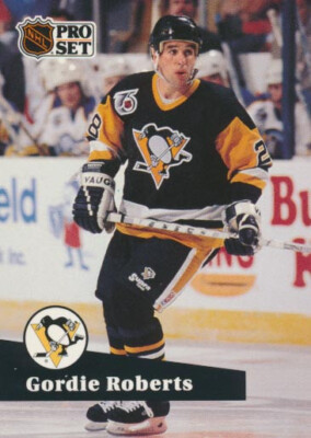 1991-92 Pro Set French #458 GORDIE ROBERTS - Pittsburgh Penguins