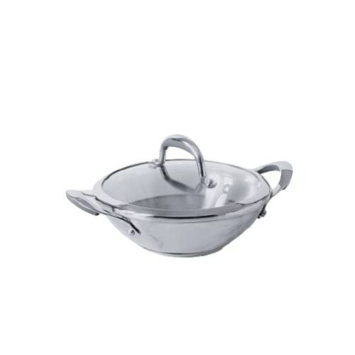 Meyer Select Stainless Steel Kadai With Lid 30cm / 4 Ltr Silver- Free Shipping