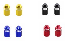 Pair Schrader Valve Caps HEX FINNED Bicycle Cars Trucks New