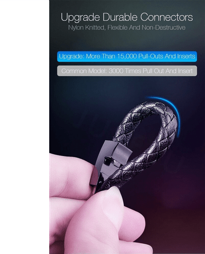 -49% BEST Quality Black Braided Leather Bracelet Charger Sync iOS Android Type C - Picture 8 of 15