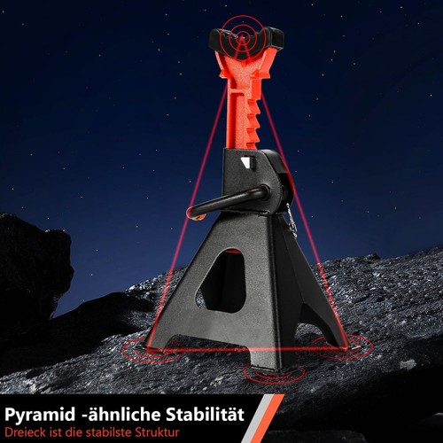 2 Stück Unterstellbock höhenverstellbar 285-430mm unterstellböcke kfz Sicherung - Bild 4 von 8