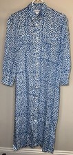 Emerson Fry India Collection Painterly Dots Blue Ry Shirtdress - Size XS