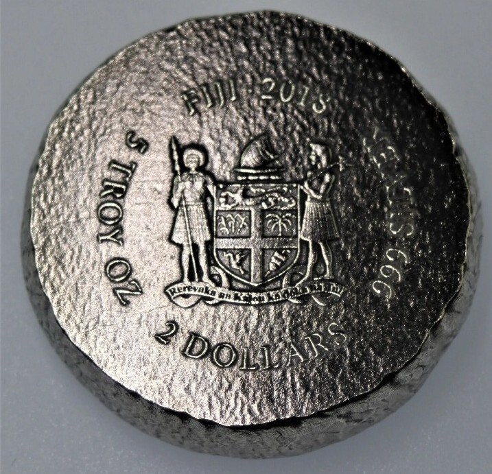 2018 China's First Emperor Fiji 5 oz .999 silver antiqued coin COA