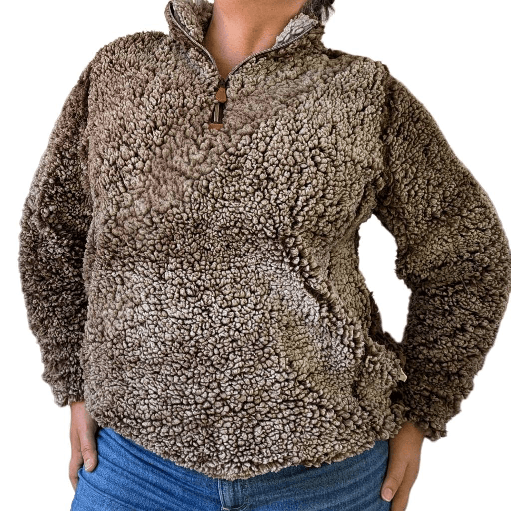 Sherpa Fleece Jacket Fluffy Quarter Zip Sweater America® Women's