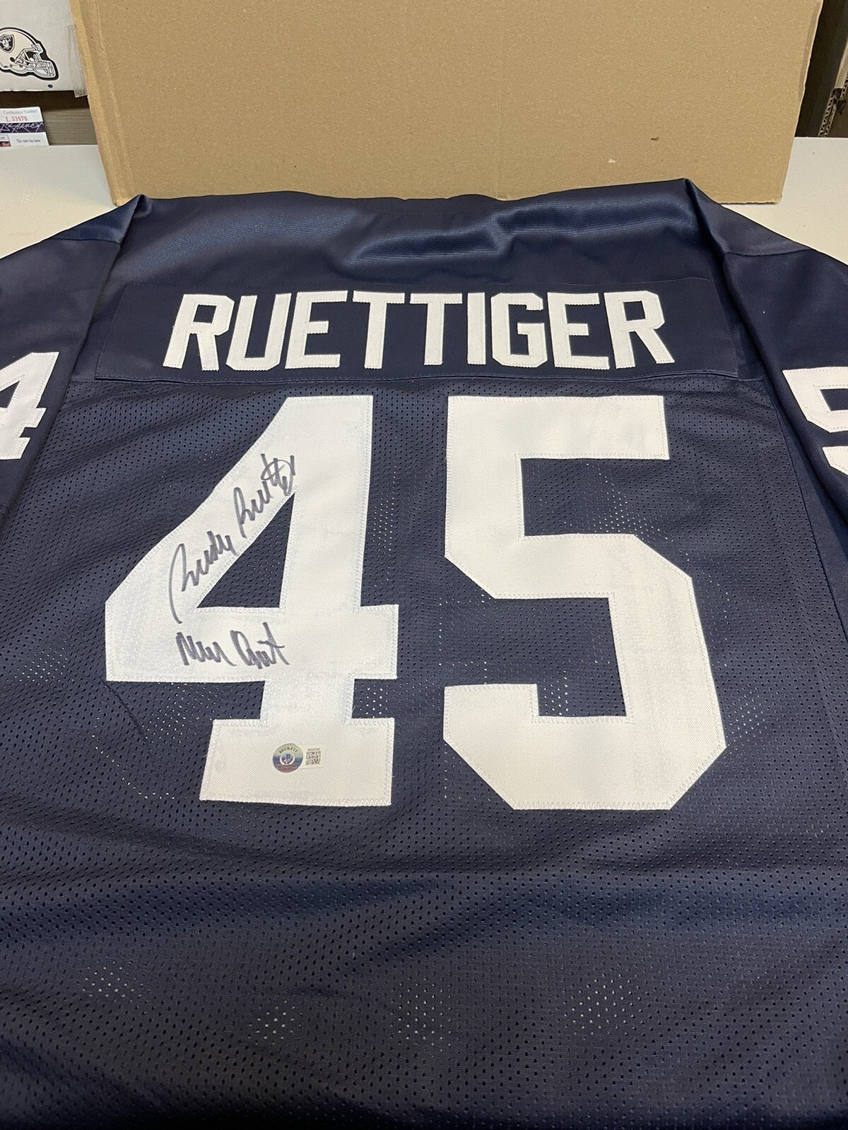 NOTRE DAME FIGHTING IRISH RUDY RUETTIGER SIGNED JERSEY #45 "RUDY" THE MOVIE BAS 