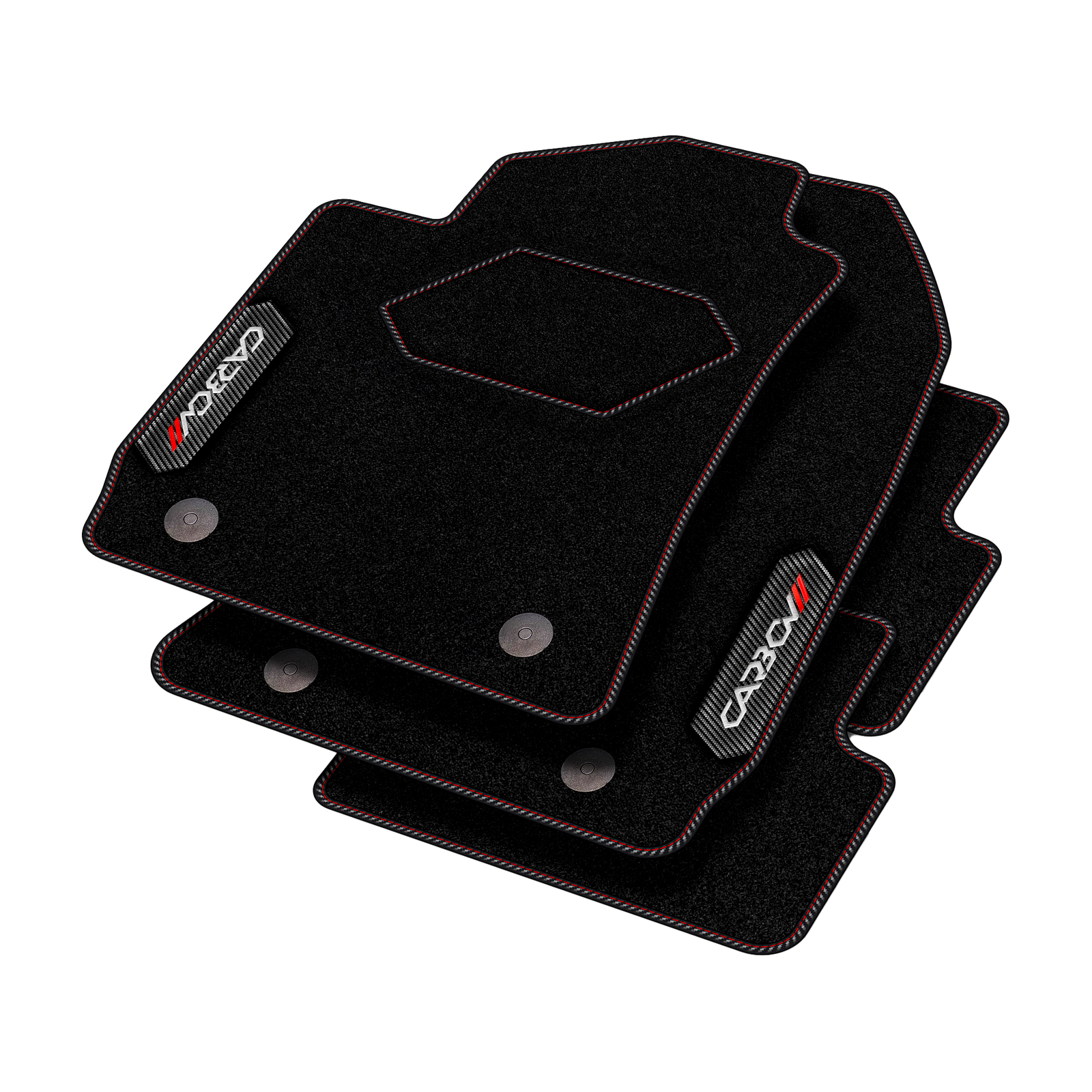 JE01-1 Tappetini Velluto CARBON™ Rosso per Jeep Renegade dal 2014 20 cm di dista