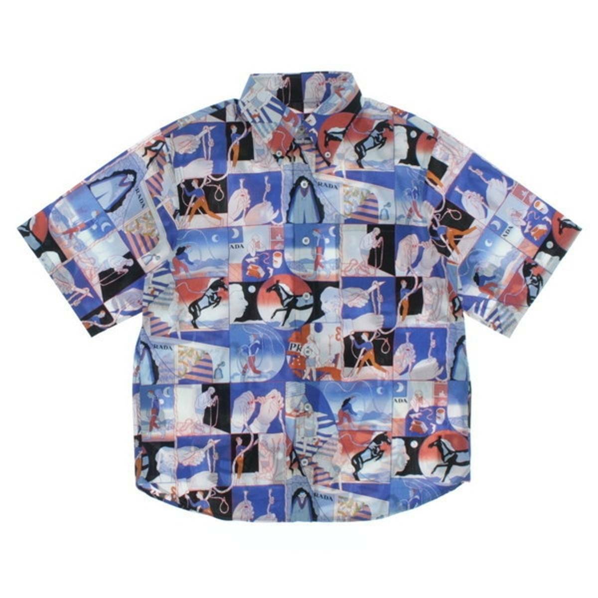 PRADA S/S 2018 Viscose Printed Camp-Collar Shirt Size medium PRADA S/S 2018 Viscose Printed Camp-Collar Shirt Size medium