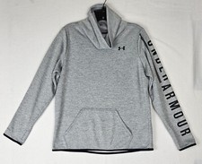 Under Armour Womens Heather Gray Thumbhole Sleeve Kangaroo Pocket Sweatshirt Med