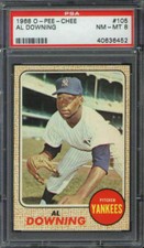 1968 O-Pee-Chee #105 Al Downing PSA 8 New York Yankees