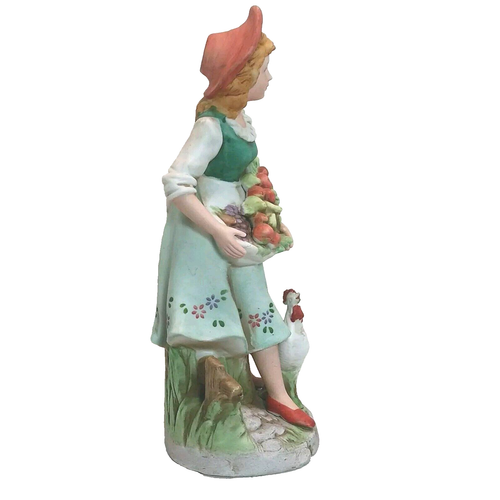 Porcelain Bisque Figurines Harvesting Girl Homco #8881 Vintage - Picture 2 of 11