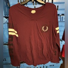 Pink Victoria secret burgundy excellent vintage LARGe shirt gym workout career