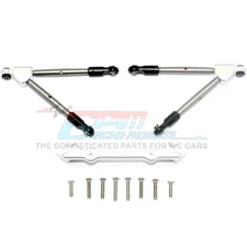 GPM Racing Aluminum Front Tie Rods w/ Stabilizer for C Hub Silver : Rustler 4x4