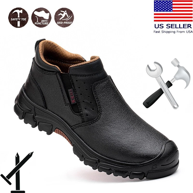 Waterproof Mens Composite Toe Work Shoes Slip Resistant Work Shoes Fabric Insole